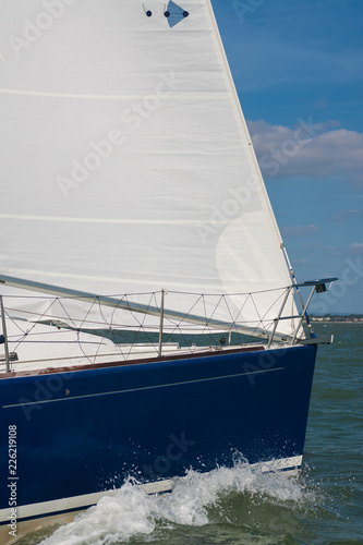 Sailboat or Yacht Sailing at Sea
