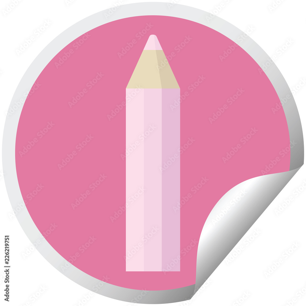 pink coloring pencil graphic circular sticker pink coloring pencil graphic circular sticker