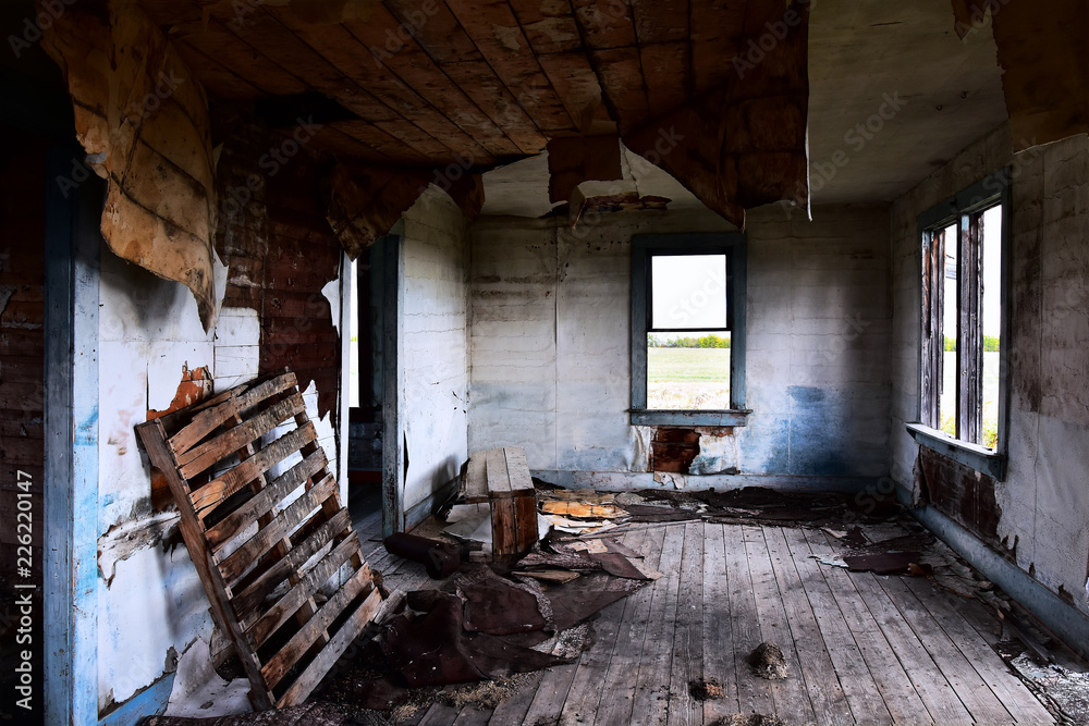 Creepy Abandoned House Interior 