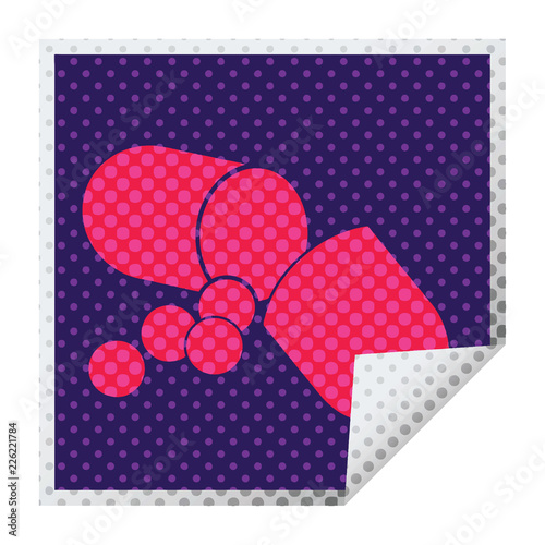 Capsule pill square peeling sticker