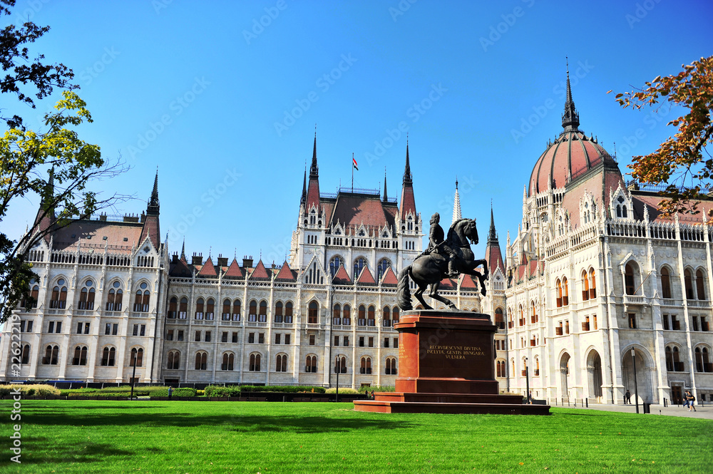 Rakoczi monument in front of Budapest parliament