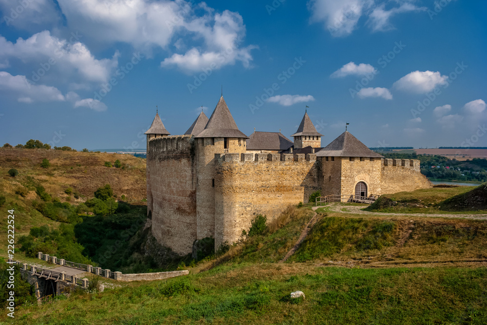 Khotyn fortress on a sunny day. Ukraine.
