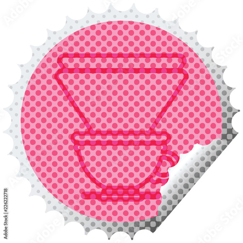 coffee filter cup circular peeling sticker