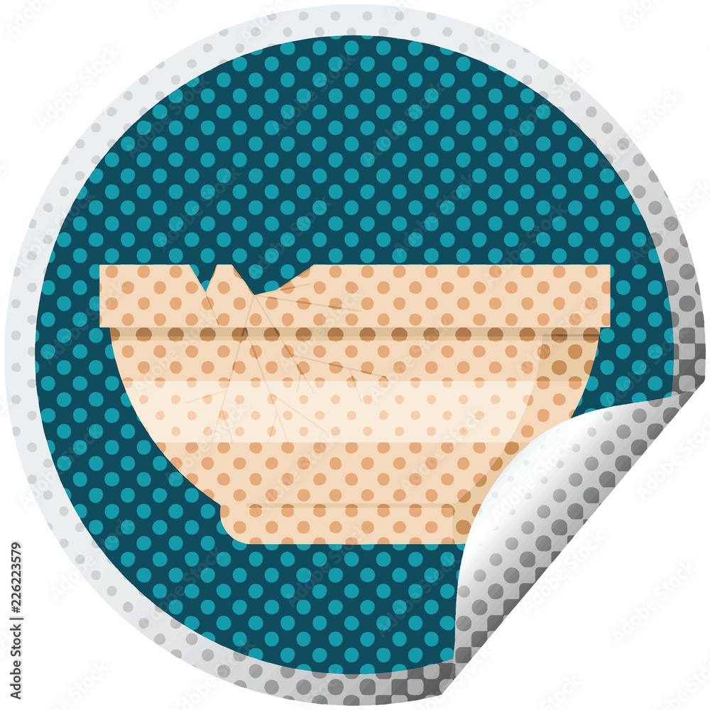 cracked bowl graphic circular sticker cracked bowl graphic circular sticker