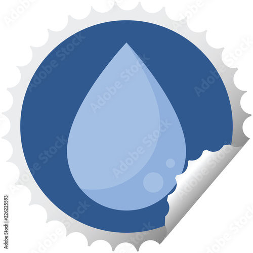 raindrop round sticker stamp