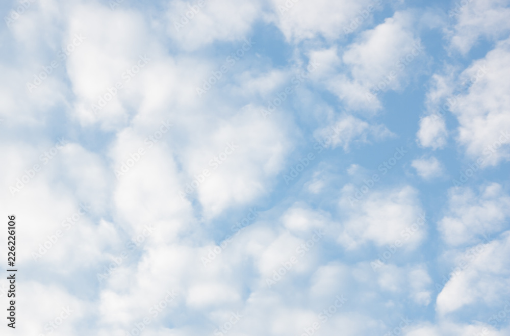 White clouds on blue sky
