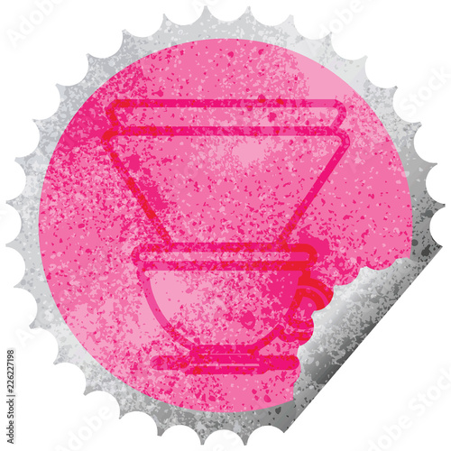 coffee filter cup circular peeling sticker