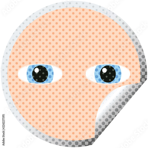 staring eyes graphic circular sticker