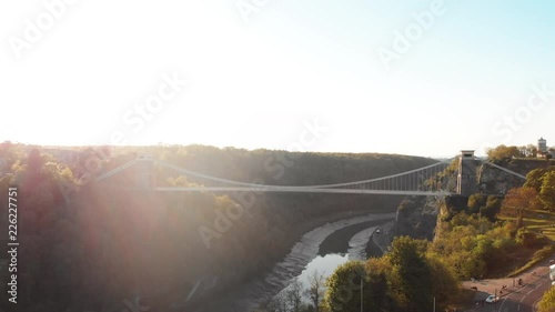 Aerial: Shot of Clifton Suspension Bridge Sunny photo