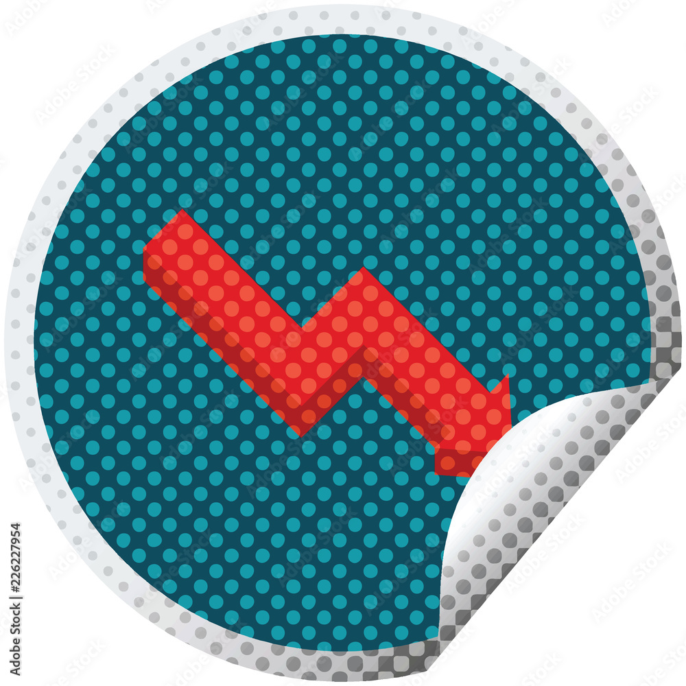 performance arrow graphic circular sticker