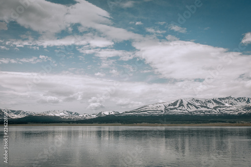 beautiful mountain lake Hoton Nur in Mongolia with snow-capped mountains and crystal clear water photo