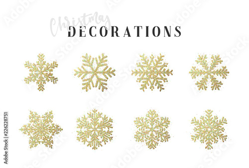 Snowflakes decoration Christmas and New Year's symbols