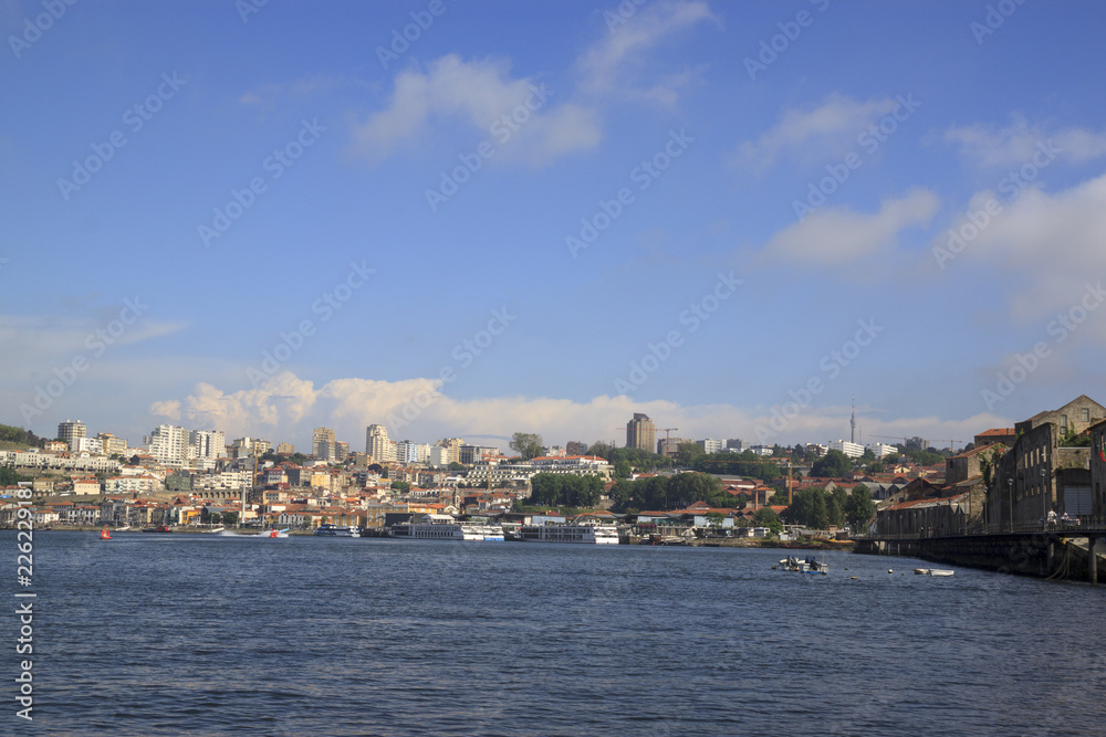 City view from the river Douro. Porto, Portugal.