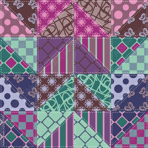 patchwork background with different patterns