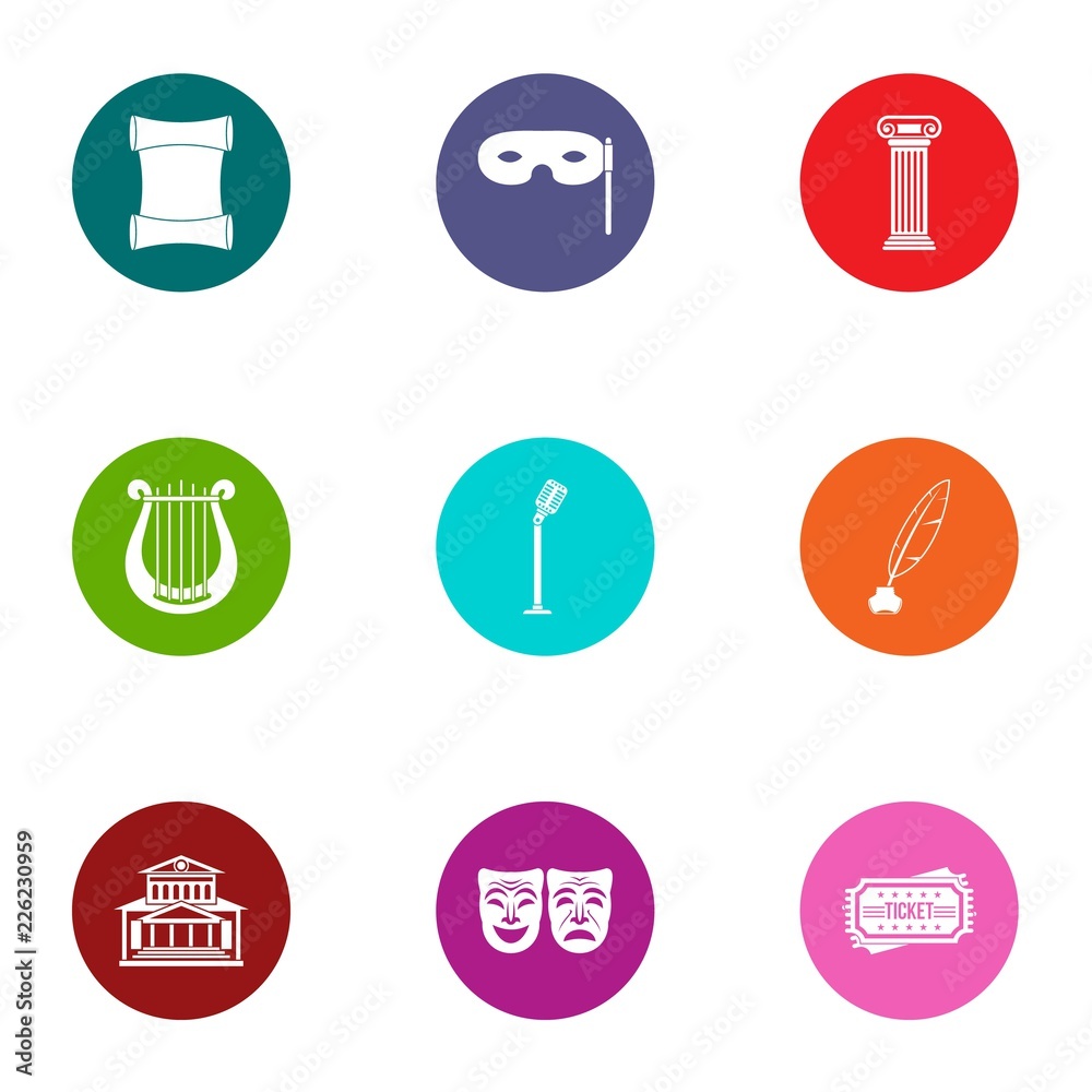 Pageant icons set. Flat set of 9 pageant vector icons for web isolated on white background Pageant icons set. Flat set of 9 pageant vector icons for web isolated on white background