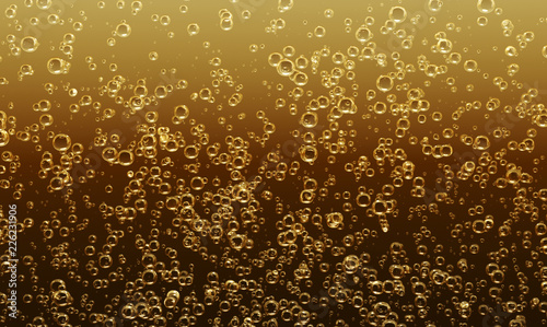 Champagne bubbles background, high detail, 3d rendering.