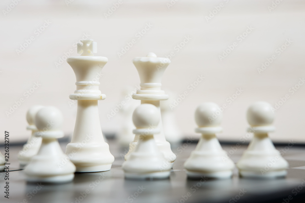 Black and White chess setup on dark background Black and White chess setup on dark background