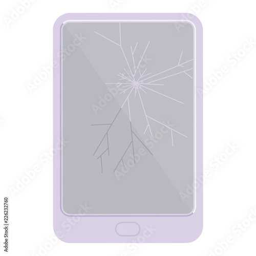 broken electronic tablet vector icon