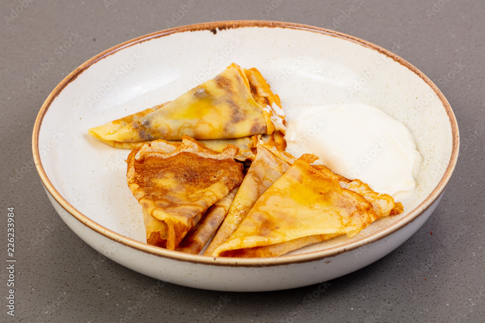 Pancakes with sour cream