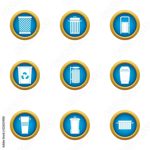 Unnecessary trash icons set. Flat set of 9 unnecessary trash vector icons for web isolated on white background