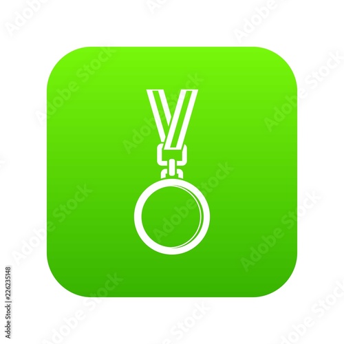 Cat medal icon digital green for any design isolated on white vector illustration