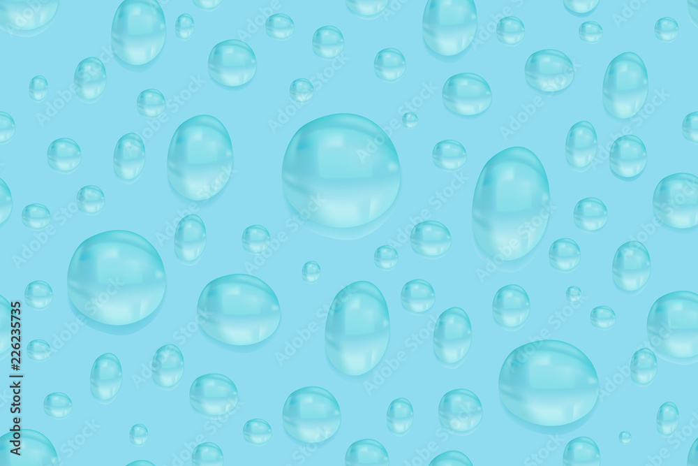 Water background with rain drops. Seamless pattern