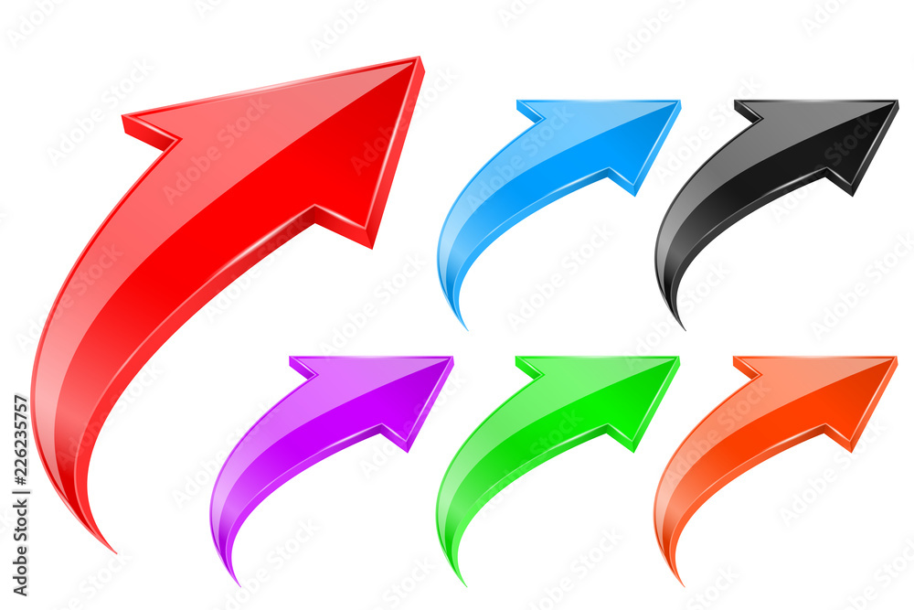 Colored UP 3d arrows