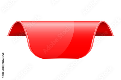 Red sticker label