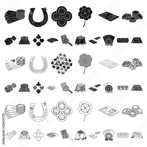 Casino and equipment cartoon icons in set collection for design. Gambling and money vector symbol stock web illustration.