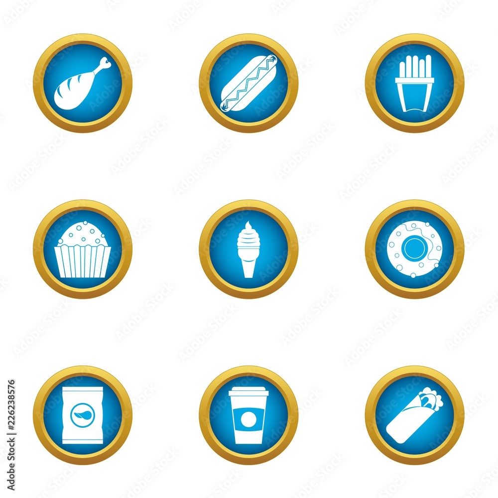 Turkish fastfood icons set. Flat set of 9 turkish fastfood vector icons for web isolated on white background Turkish fastfood icons set. Flat set of 9 turkish fastfood vector icons for web isolated on white background