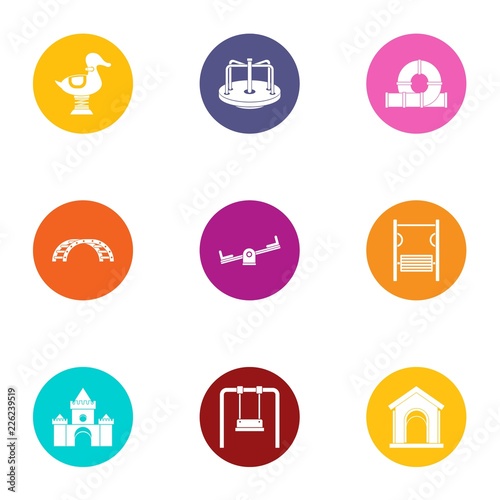 Repair site icons set. Flat set of 9 repair site vector icons for web isolated on white background