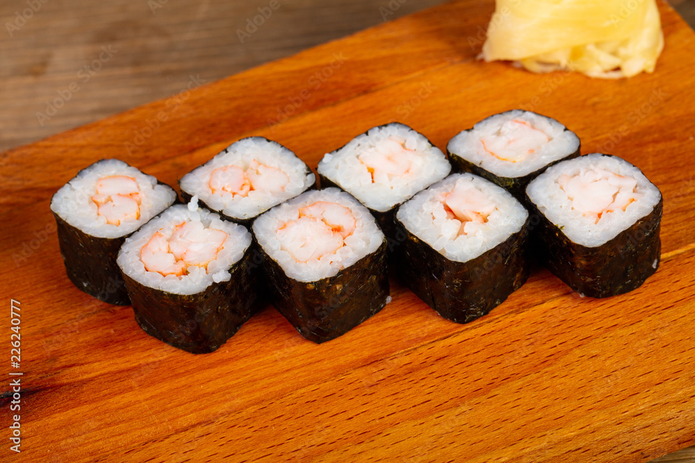 Japanese roll with prawn Japanese roll with prawn