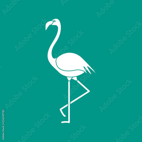 Exotic tropical bird flamingo.