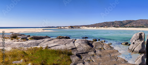 Panoramic view of beautiful Boca do Riu beach in Carnota, Galica, Spain. photo