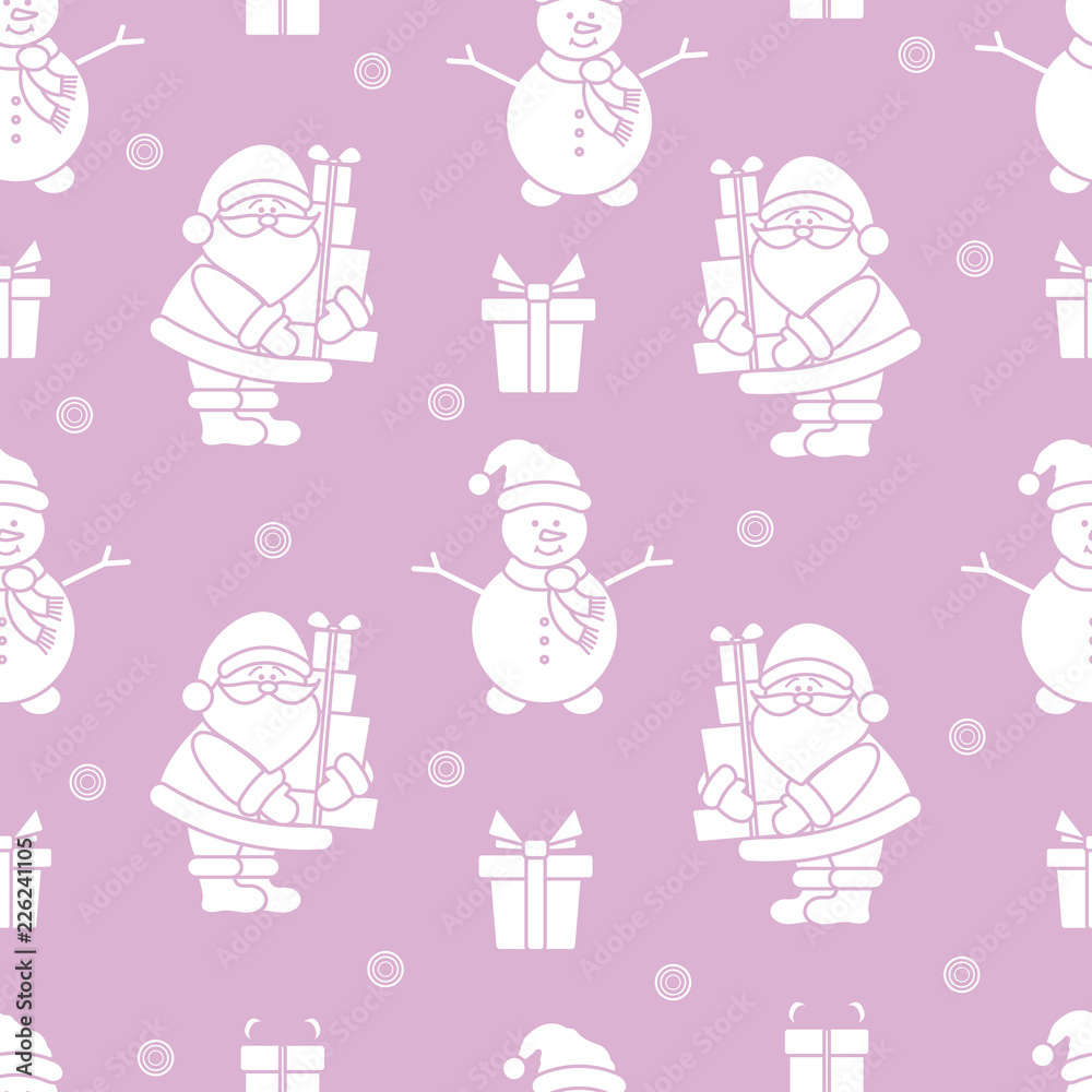Christmas, New Year 2019 seamless pattern. Christmas, New Year 2019 seamless pattern.