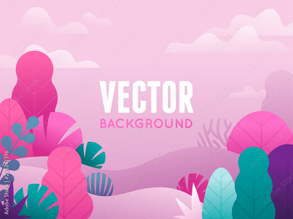 Vector illustration in trendy flat style and bright vibrant gradient colors - background with copy space for text