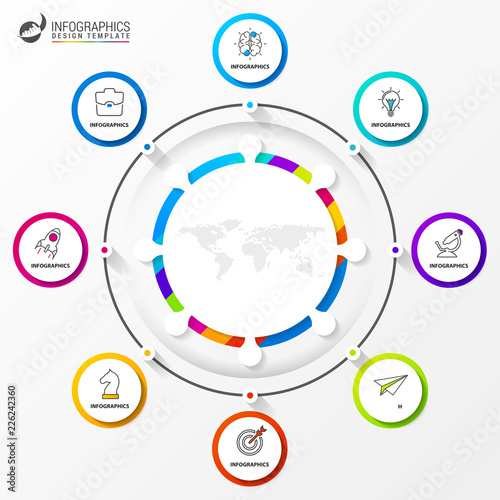 Infographic design template. Creative concept with 8 steps