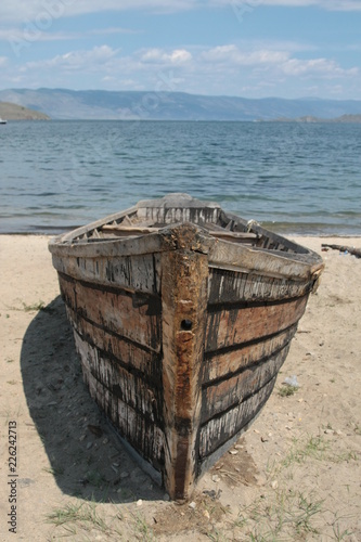 Old Boat At Lake Baykal Shore