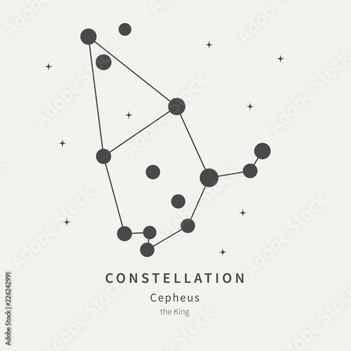 The Constellation Of Cepheus. The King - linear icon. Vector illustration of the concept of astronomy. photo
