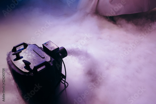 Dry ice low fog machine with hands on for wedding first dance in restaurants