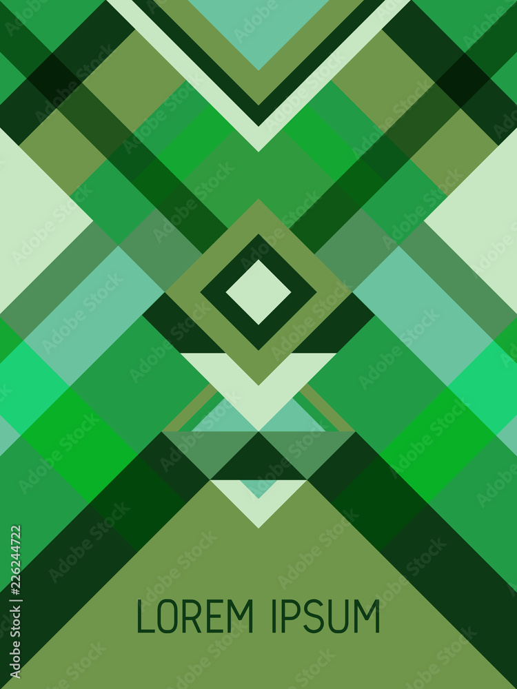 Cover page layout vector template geometric design with triangles and stripes pattern. Cover page layout vector template geometric design with triangles and stripes pattern.