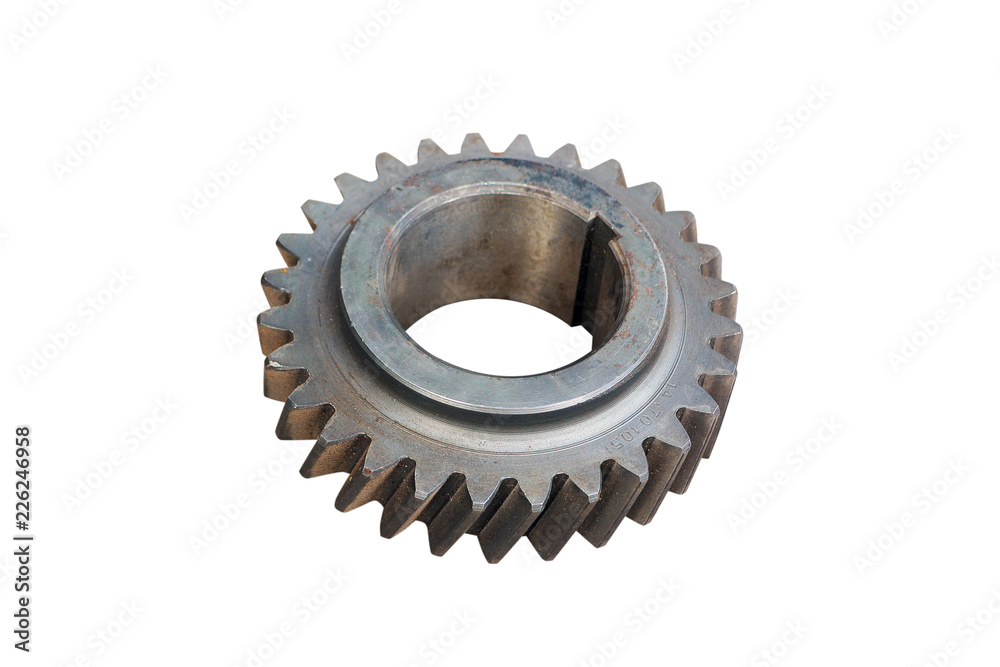 third gear of the intermediate shaft of gear box on isolated white background third gear of the intermediate shaft of gear box on isolated white background