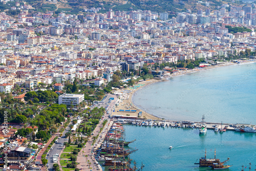 Panorama view from the coast of Antalya / Turkey