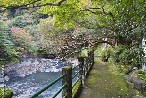 old japanese river embankment