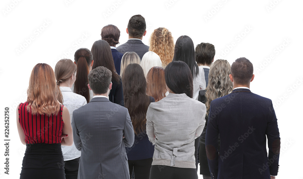 Obraz premium Back view group of business people. Rear view. Isolated over white background.