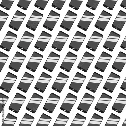 Glossy smartphone pattern on white background vector illustration