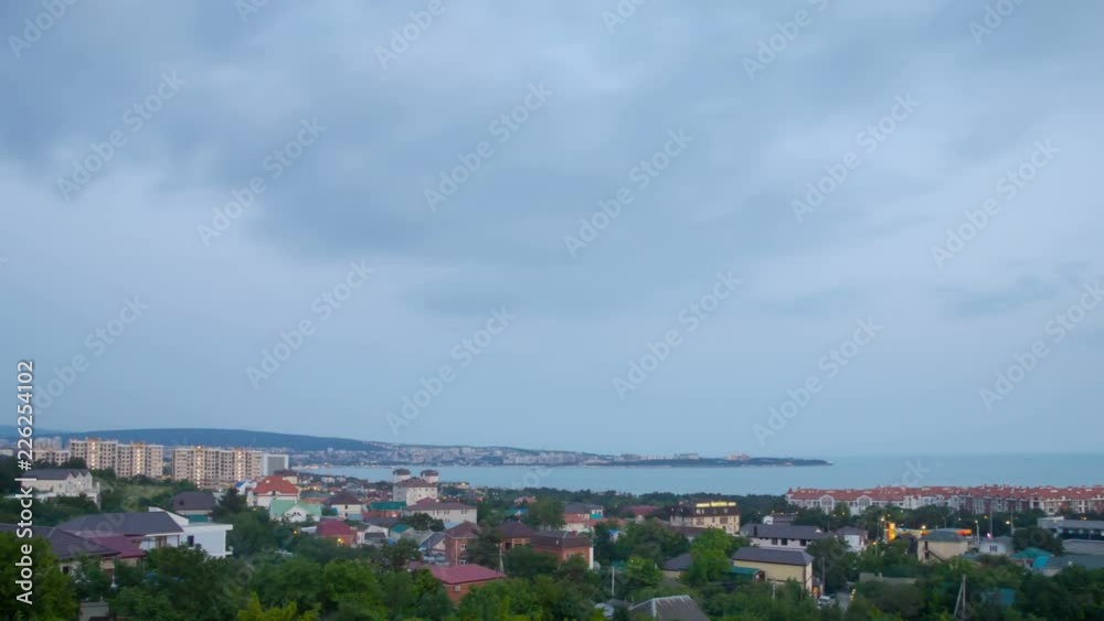 Sunset Gelendhik city zoom in timelapse Sunset Gelendhik city zoom in timelapse