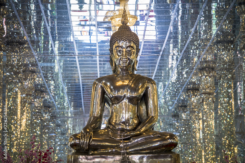 Mirror temple with Buddha statue Stock Photo | Adobe Stock