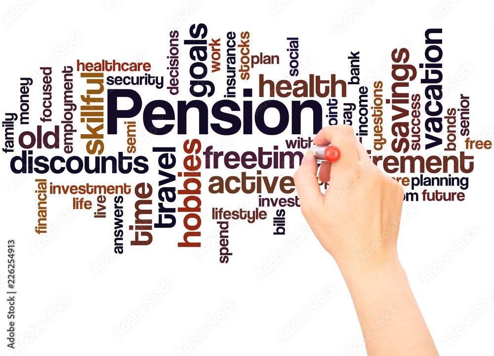 Pension word cloud hand writing concept Pension word cloud hand writing concept