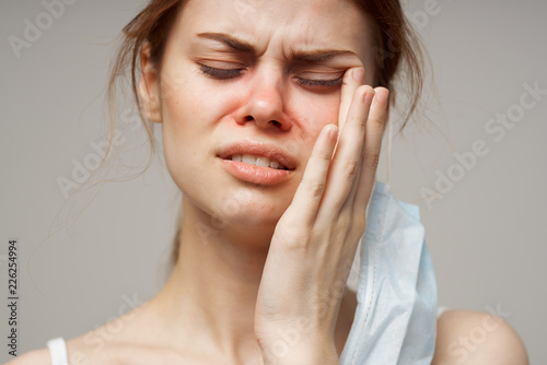 flu woman runny nose